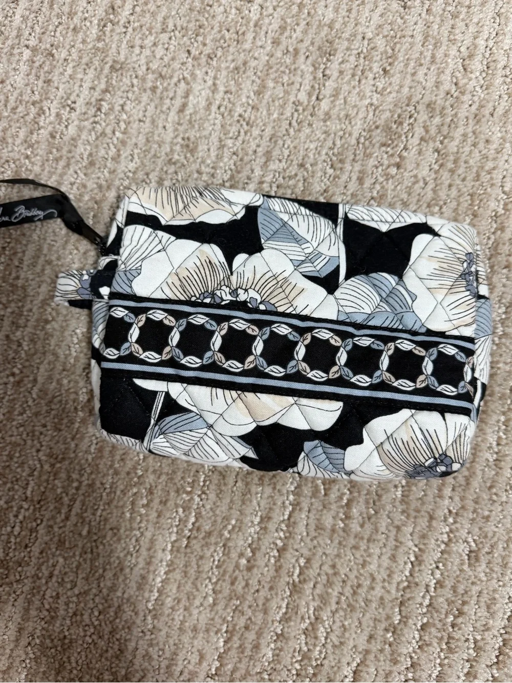 Vera Bradley Camellia Large Zip Cosmetic Bag Case Travel GUC